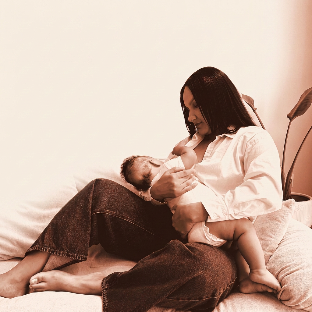 Alaina Tucker holding her baby